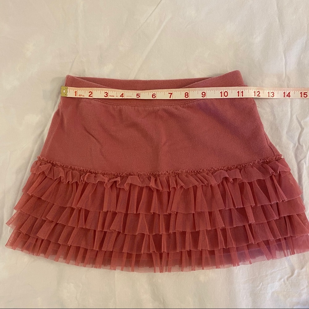 Gap Kids size 8 knit pink skirt w/ tulle ruffles